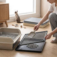 Cat Litter Mat, Double Layer Litter Trapper, Double-Layer Filtration for Indoor Cat, Anti-Slip Stickers Included, Kitten Supplies Mat