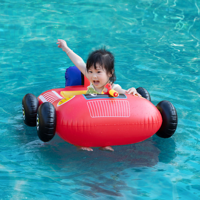 Inflatable Car Seat Ring for Kids Water Spray Toy Swimming Float