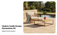 Wovenposterior Club Chair Nordic Design Woven Emphasis Chair Set Weather-Resistant Includes Seat Pad for Seniors, Adults