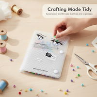 A6 Frosted Desktop Storage Box for Cards and Stickers, Dustproof Transparent Organizer