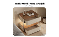 Illuminated Nightstand with Wireless Charging Integrated light-emitting diode Lighting for Adults