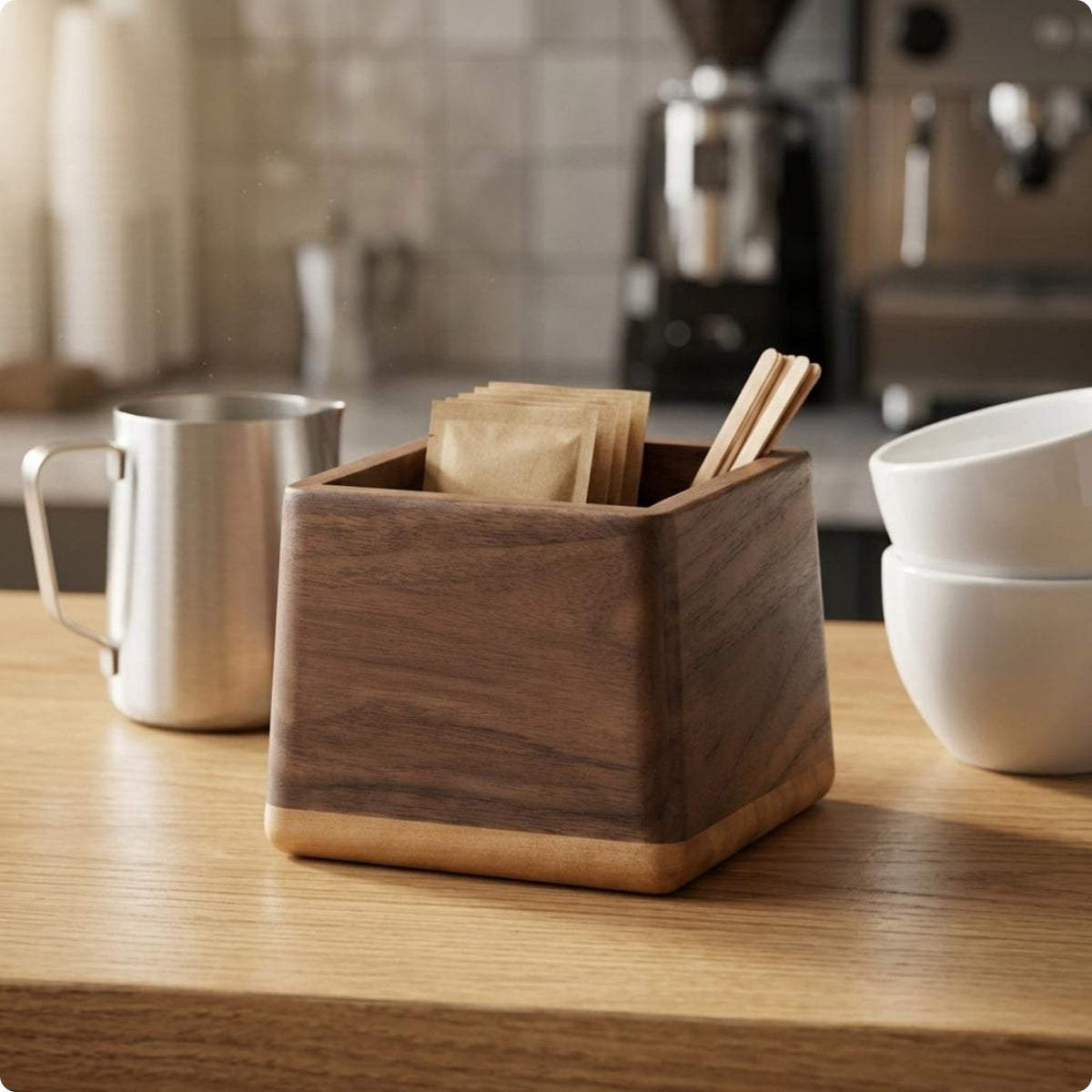 uncoveredTop Wood Box Non Wood Storage Box for Bar