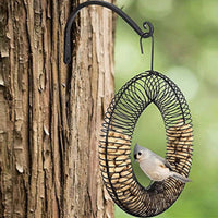 Wreath Peanut Bird Feeder Squirrel Feeder Steel Wreath-Shaped Large Capacity Wildlife Feeding Supply for Yard, Patio