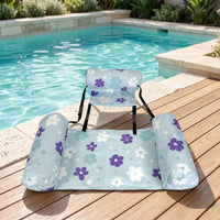 Lightweight Pool Lounger with Cloth Cover Foldable Inflatable Water Lounge Chair Compact Furniture Comfortable for Adults
