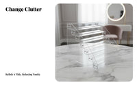 Tiered Cosmetic Stand Space-Saving Tiered Shelf Easy Assembly for Dressing Table