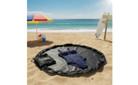 Portable Beach Changing Mat Foldable Changing Mat with Pouch Drawstring Bag Round for Surfers, Swimmers, Poolside