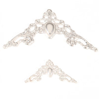 Filigree Triangle Corner Protectors for Scrapbooking, Vintage Metal Corners Decorative Embellishments for Gift Boxes and Crafts