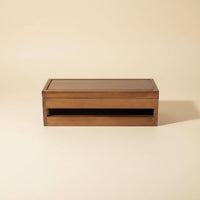 Desktop Cable Storage Box Solid Wood Desk Cord Organizer for Living Room