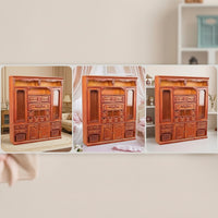 Miniature Cabinet with Mirrors Classic Dollhouse Cabinet Easy Transportation