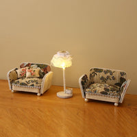 1:12 Dollhouse European Princess Bed and Double Sofa Set for OB11 Model Toys