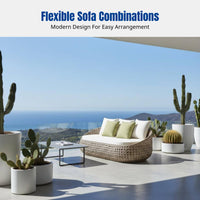 Outdoor Rattan Sofa Set, Metal Frame, Patio Wicker Lounge, Modern Creative Furniture