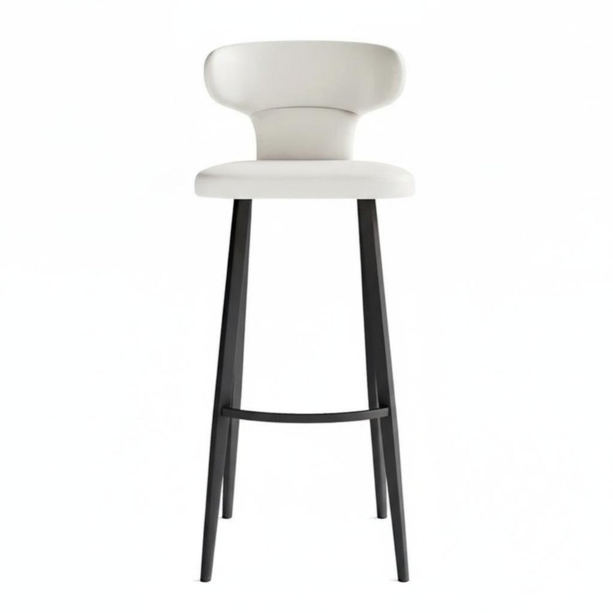 Upholstered Stool with Backrest Comfortable Bar Chair Easy Assembly for Lounge