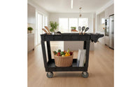 Rolling Utility Cart Compartment Slots Utility Cart Industrial Style