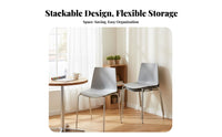 Stackable Molded Plastic Seat Nordic Modern Design Armless Shell Chair Space-Saving Lightweight for Apartment Dwellers