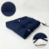 Tufted Chair Cushion with Ties Padded Patio Chair Cushion Square Weather-Resistant for Garden