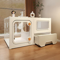 Integrated Feline Enclosure Panoramic View Pet Playpen Sturdy Construction