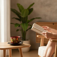 Cup and Saucer Set Floral Vessel Stylish for Breakfast