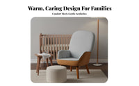 Ergonomic Support Upholstered Nursing Armchair Comfortable Cushioning Feeding Chair High-Back Design Nursery Furniture Soft Upholstery for Postpartum Women, New Mothers, Parents, Bedroom, Living Room, Office