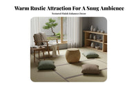 Woven Pouf Multi-Functional Round Rattan Ottoman Boho Footstool for Living Room