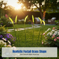 Solar LED Lawn Light, Faux Foxtail Grass Stake, Garden Yard Ambience, IP65 Waterproof, PE Material