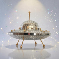 Retro Spacecraft Mirrored House Decoration Metal Legs