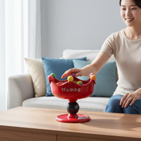 Pedestal Fruit Bowl Multicolor Crown-Fruit Bowl Glossy