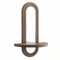 Arched Wall Mirror with Shelf Compact Framed Arched Mirror Space-Saving for Bedroom