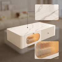 Low Coffee Table Modern Rectangular Coffee Table Glossy for Small Apartment