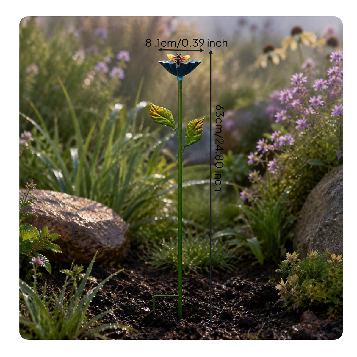 Metal Bee Watering Station Decorative Outdoor Decor Long-Lasting for Lawn