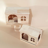 Pull-out Bottom Net Bird Nest, Wooden House for Parrots, Small Shelter Toy