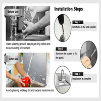 2-Pack Wall-Mounted Sink Splash Guard Metal Side Splash Shield