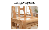 Traditional Low-Back Chair Engraved Backrest Armless Wooden Chair for Homeowners
