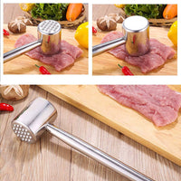 Stainless Steel Meat Mallet Heavy Duty Double Sided Protein Easy to Clean Steak Tenderizer Mallet for Home Cooks