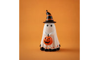 Freestanding Ghost Figurine with Pumpkin Painted Pumpkin Ghost Figurine Spooky Halloween Table Ornament Adorable for Party