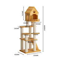 Cat Perch with Scratching Posts Solid Wood Multi-Level Pet Perch All Seasons Pet Furniture for Kittens