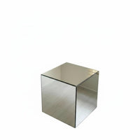 Mirrored Cube Table Geometric Design Mirrored Pedestal Luxurious Look for Adults