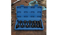 10 Pieces 1/2 Inch Drive Hex Socket Socket Set Wear Resistant 1/2 Inch Drive Hex Driver Set Tool Accessory Storage Case Included