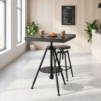 Sturdy Height Adjustable Table Stable Tripod Table with Shelf Long-Lasting Furniture Versatile for Bar