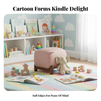 Piglet-Shaped Ottoman 150kg Load Capacity Upholstered Accent Stool Comfortable