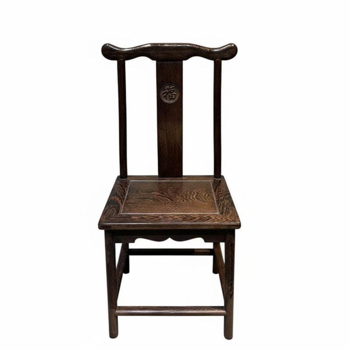 Miniature Official's Hat Chair Traditional Chinese Design Wooden Seat Antique Aesthetic Artisanal Quality for Children