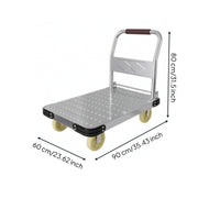 Flatbed Cart with Tie-down Rope Collapsible Platform Hand Truck Padded