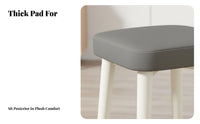 Upholstered Vanity Stool Non-Slip Foot Pads Stackable Tufted Footstool for Women