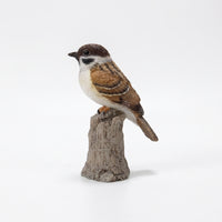 Sparrow Figurine Nature-Inspired Tree Stump Bird Figurine Decorative