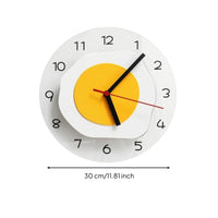 Fried-Egg Wall Clock Round Fried Egg Wall Clock Easy Reading