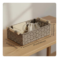 2 Pieces Paper Rope Bin with Handles Wood Handle Bin Long-Lasting Wire Frame
