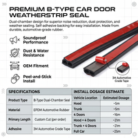 Car Door Seal Strip Rubber Sealing Strip for Most SUVs Sedans, Soundproof Noise Reduction Windproof  - Image 6