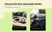Super Powerful Waterproof Car Horn, Universal High/Low Tone