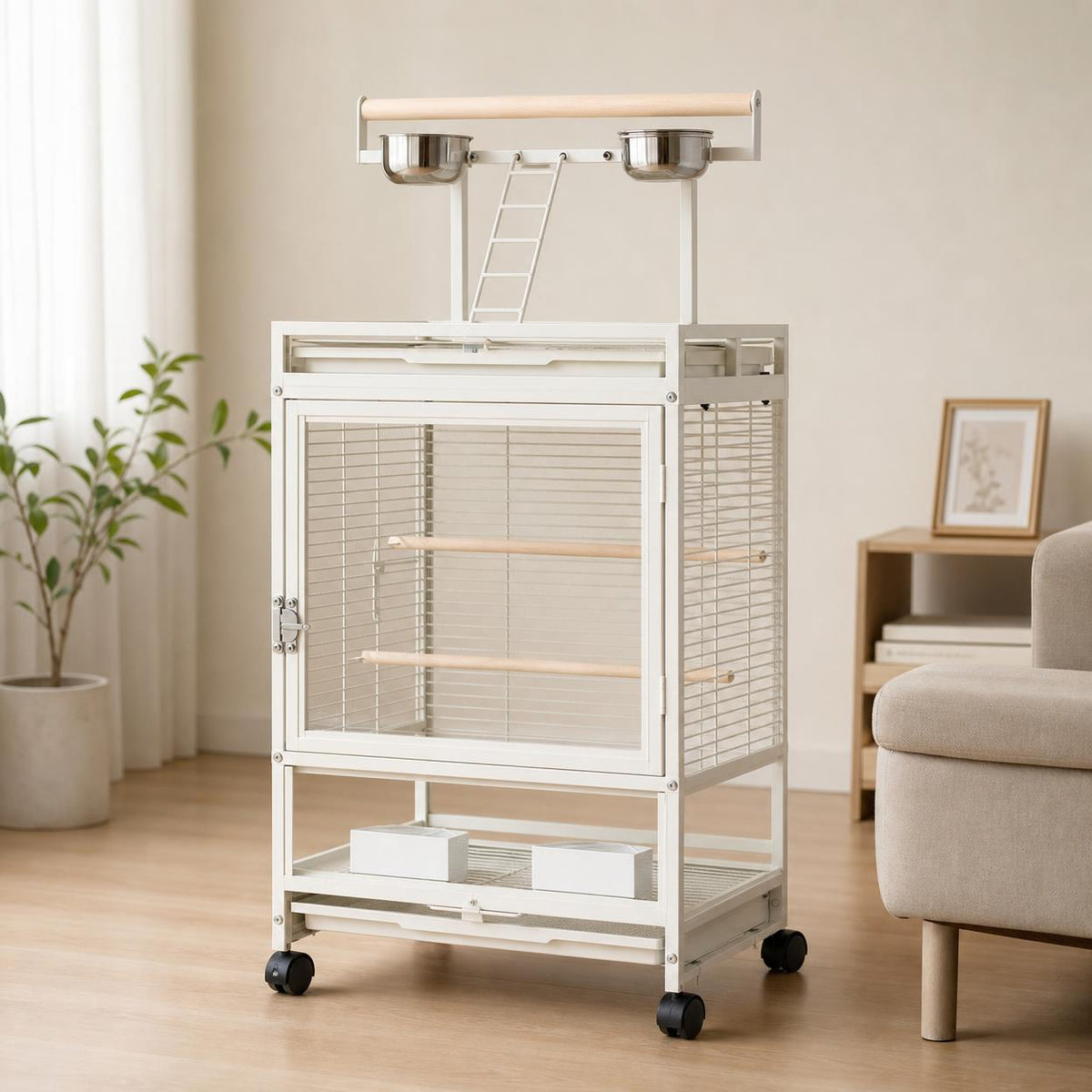 Large Transparent Bird Cage for Parrots, Double/Triple Layer Breeding Villa for Cockatiels