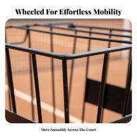 With Wheels Tennis Ball Cart Portable Tennis Ball Hopper No Bending Required for Coaches, Athletes, Practice Exercises, Backyard