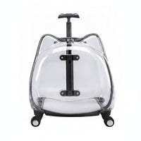 Cat Carrier with Wheels Wheeled Pet Carrier Ventilated Cat Trolley with Handle for Road Trips